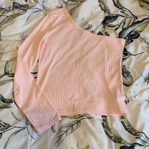 one shoulder long sleeve top